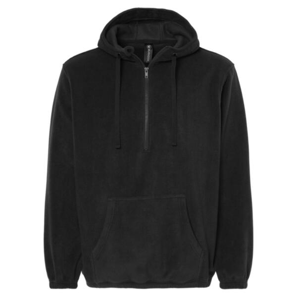 Men's Polar Fleece Quarter-Zip Hooded Pullover Thumbnail