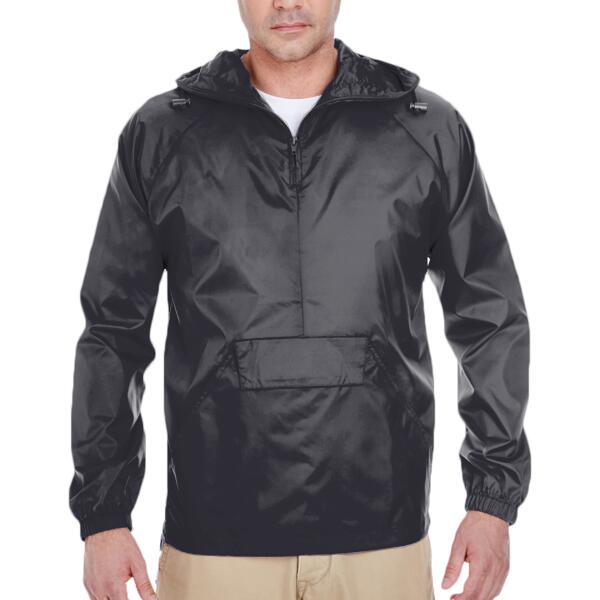 Quarter-Zip Hooded Pullover Pack Away Jacket Thumbnail