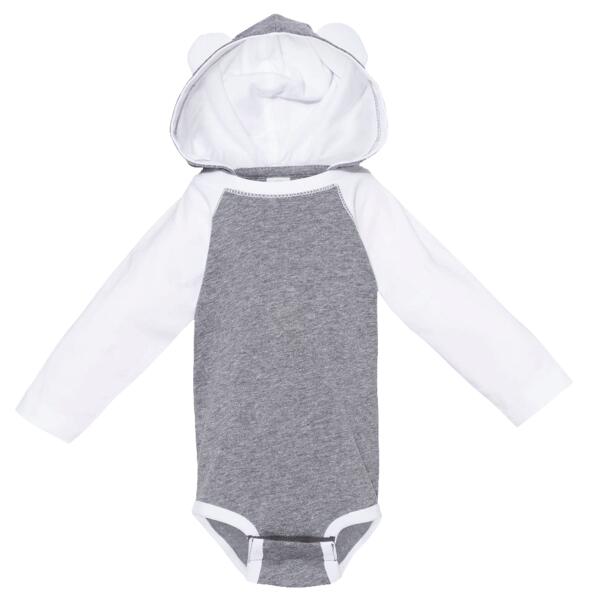 Infant Fine Jersey Character Hooded Long Sleeve Bodysuit with Ears Thumbnail